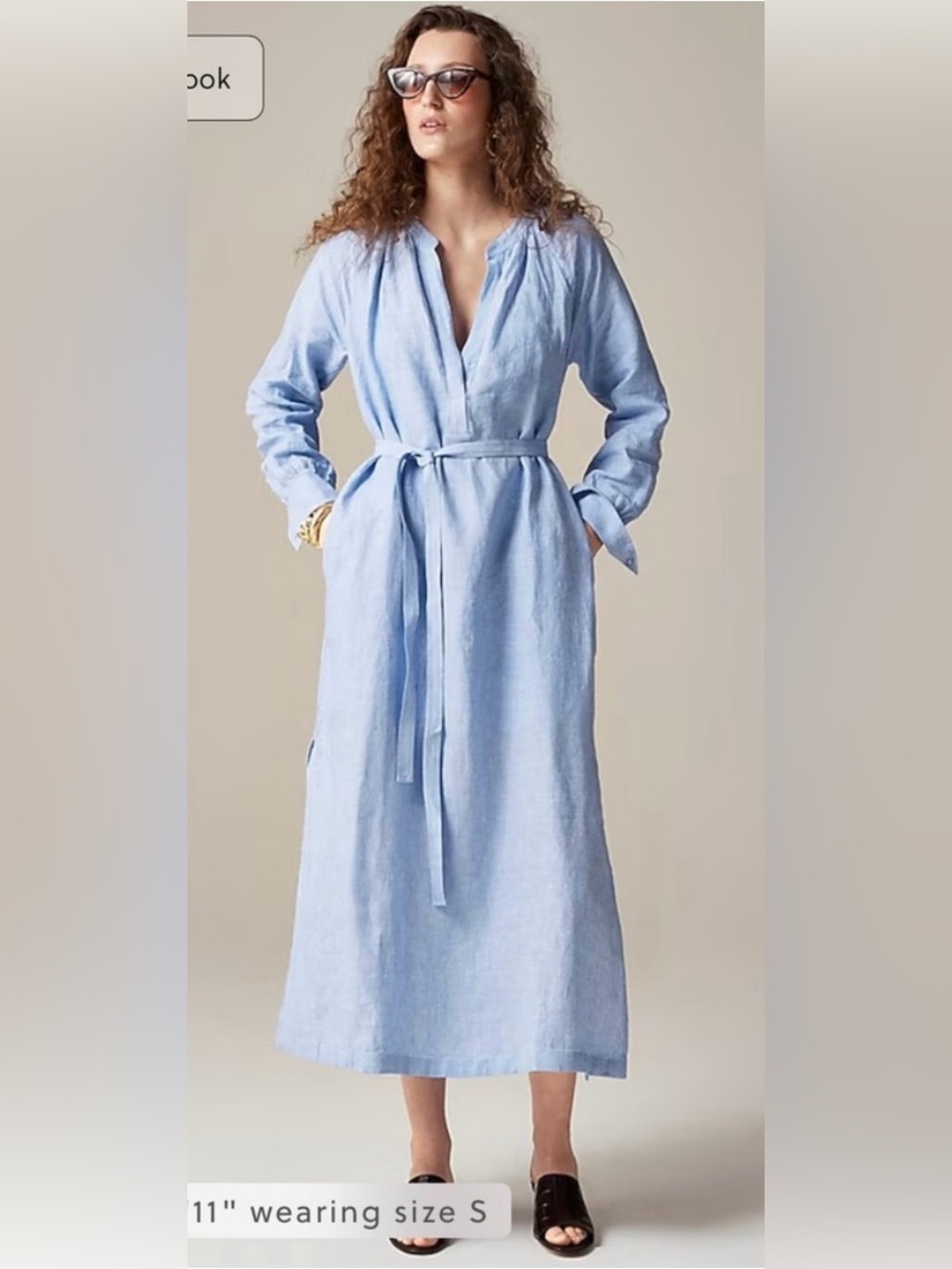 J.Crew Cabana dress in linen in French blue - Picture 2 of 12